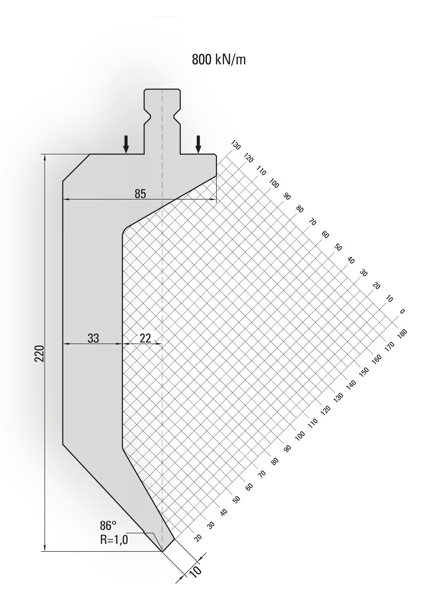 JM - System Trumpf - Punches/top-tools  R1/86°   H = 220mm - Jaminnar