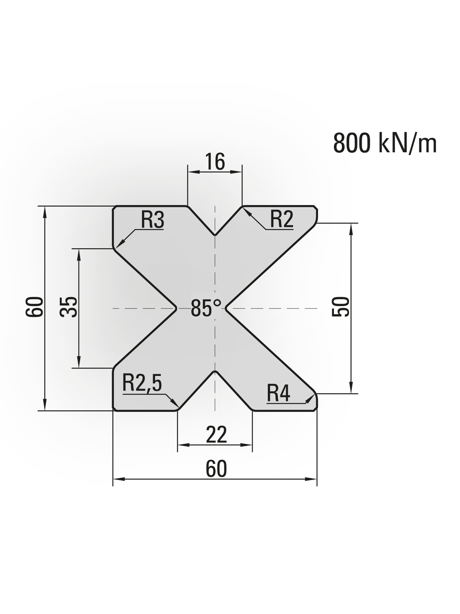 JM - Sistema Amada - Matrices 85°/4V H = 60 mm - Jaminnar