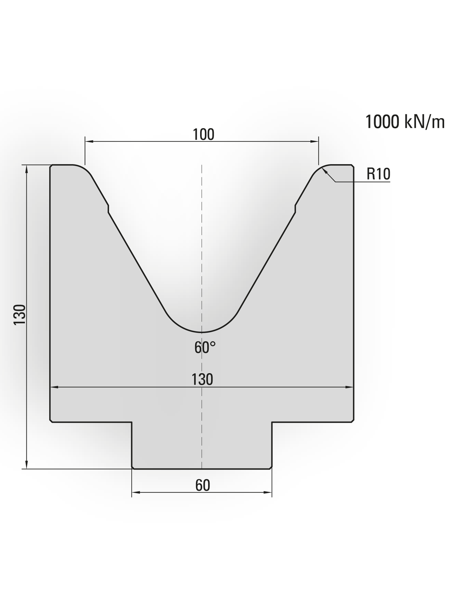 JM - Sistema Amada - Matrices 60°/V100/R10 H = 130 mm - Jaminnar