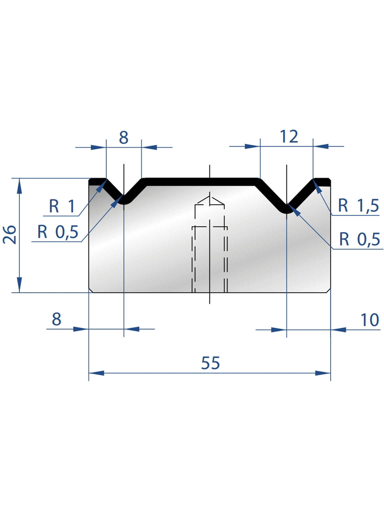 Hydraulic standard 2v dies