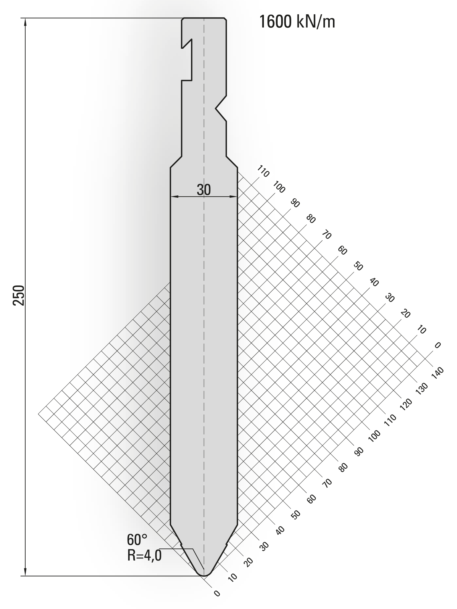 Bystronic style press brake punch