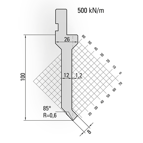 Standard press brake punch