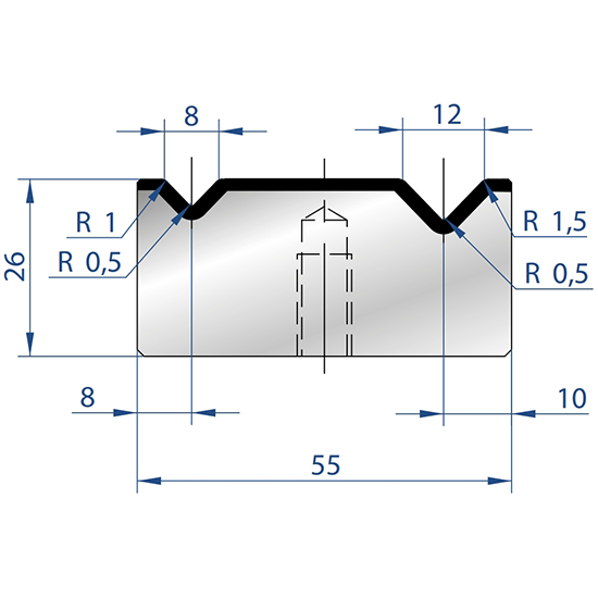 Hydraulic standard 2v dies