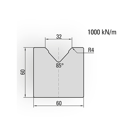 press brake single v die